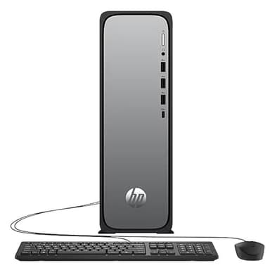 HP OmniDesk Slim Desktop PC, Intel Core i3-14100, 8GB RAM, 256GB SSD, Intel UHD Graphics 710, Windows 11 Home, Meteor Silver, S03-000 (2025) (Renewed)