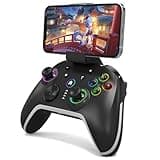 Bcofo Bluetooth Wireless Mobile Gaming Controller for PC/iPhone/Android/Switch/Laptop/Steam, Programmable Game Gamepad with Phone Clip for Gamer, with RGB Lighting Effect/Turbo/Vibration/6-Axis Gyro