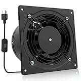 HG Power 6 Inch Exhaust Fan, 308CFM Wall Exhaust Fan for Kitchen, Metal Extractor Fan for Attic, Garage, Window Ventilation, HVAC System