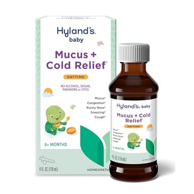 Hyland's Baby Mucus and Cold Relief, Daytime Baby Medicine, Infant Cold and Cough Remedy, Decongestant, 4 Fluid Ounce
