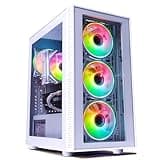 Phantom - Prebuilt Gaming PC Desktop Computer - Intel i7 Xeon 3.5GHz - 16GB RAM - 512GB M.2 SSD WiFi/BT, Win 11 Pro - Gaming Computer Tower, Pre Built PC Gaming - 1 Year Warranty (RX580 - White)