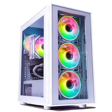 NOVATECH Phantom Prebuilt Gaming PC Desktop Computer - RTX 3050 - i7 Xeon 3.5GHz - 16GB RAM - 512GB M.2 SSD WiFi/BT, Win 11 Pro - Gaming Computer Tower, Pre Built PC Gaming - 1 Year Warranty (White)