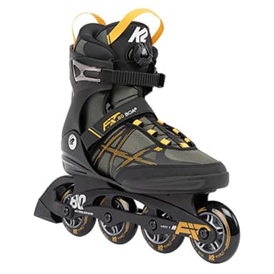 K2 F.I.T. 80 Boa Mens Inline Skates - Gray/Mustard / 11.5