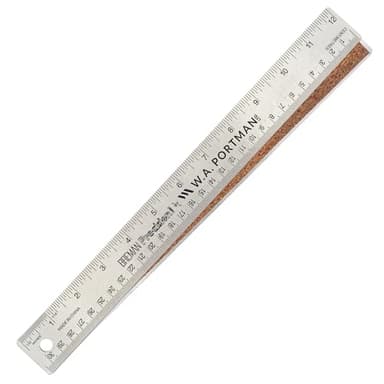 Breman Precision Metal Ruler 12 Inch Cork Back – Stainless Steel Straight Edge, Flexible Non-Slip Metal Ruler with Cork Backing – Imperial & Metric for Crafting, School, Workshop & Home Use