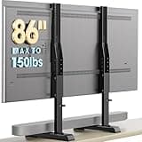 Universal TV Stand, Table Top TV Stand Base Replacement for Most 37 to 86 Inch LCD LED TVs, 7 Height Adjustable TV Legs with Cable Management Hold up to 150lbs, Max VESA 800x600mm, Black AX10TB01