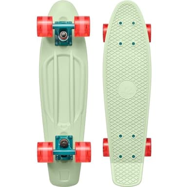 Retrospec Quip Mini Cruiser Adult Skateboard - 22.5in Compact Board with ABEC-7 Bearings & PU Wheels - Waffle Grip Deck for Smooth Riding - Portable 5lb Design
