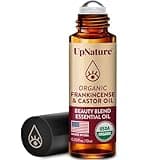 UpNature Beauty Essential Oil Blend Roll On - 100% Organic Castor Oil & Frankincense for Face - Wrinkles Dark Circles Under Eye Roller Ball Rollerball