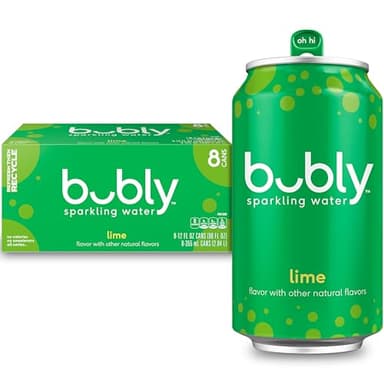 Bubly Sparkling Water, Lime, Zero Sugar & Zero Calories, Seltzer Water,12 Fl Oz Cans (Pack of 8)