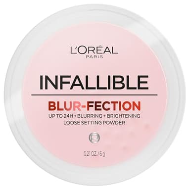 L'Oreal Paris Infallible Blur-fection Longwear Loose Setting Powder, Blurring Face Powder With Up to 24HRs of Wear, Brightening Deep Pink, 1 Kit