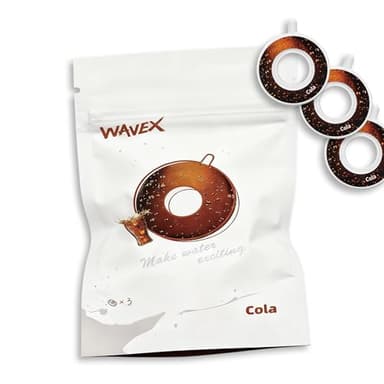 WAVEX 3-Pack Cola Aroma Scent Pods, Only Scent-Powered Water Bottles – Zero Sugar and Additives, Calorie-Free Hydration – Each Pod Lasts Up to 7L– Reusable Scent Rings