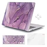 iCasso for MacBook Air 13 inch Case (Release 2010-2017 Older Version), Plastic Pattern Hard Shell Protective Case & Keyboard Cover Only for MacBook Air 13 Inch Model A1466/A1369 (Purple)