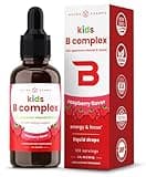 NutraChamps Vitamin B Complex for Kids, B1, B2, B3, B6, B7, B9 & Methyl B12, Kids B Complex Liquid Drops Supplement, Energy, Focus, Metabolism, Natural Berry, 120 Servings, 4 Month Supply