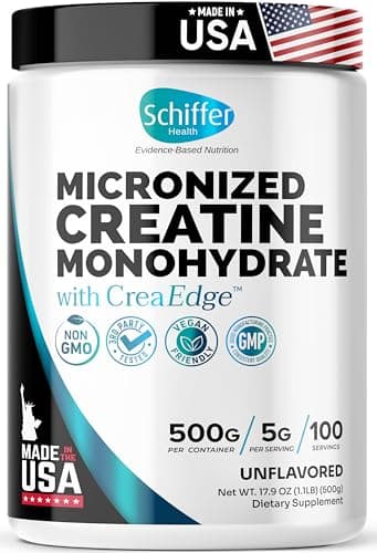Creatine Monohydrate Powder 500g – Supports Muscle Growth, Strength & Cognitive Function*, 5g per Serv - 100 Servings, Pure Micronized Creatine for Enhanced Performance, Unflavored, 17.9 oz