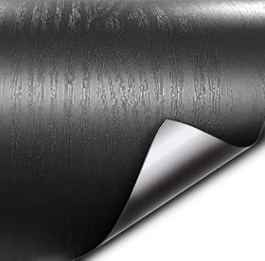 VViViD Black Ash Wood Grain Textured Vinyl Wrap Film W/Air-Release Adhesive (1ft x 48 Inch)