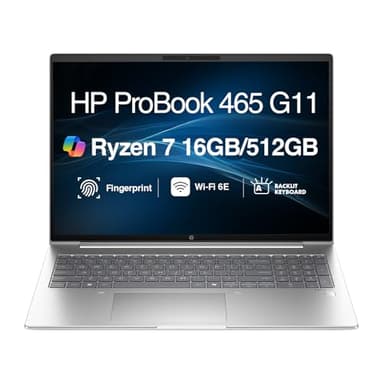 HP ProBook 465 G11 Business Laptop 16.0" FHD+ Display (AMD Ryzen 7 7735U, 16GB DDR5, 512GB SSD, AMD Radeon, Copilot, Backlit KB, Fingerprint, WiFi 6E, Bluetooth 5.3, Webcam, Win 11 Pro)