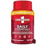 One A Day Daily Essentials, Multivitamin for Women & Men, Supports Healthy Brain and Muscle Function and Immune Health, Adult Multivitamin with Vitamin D, E and Vitamin B12, 150 Count​