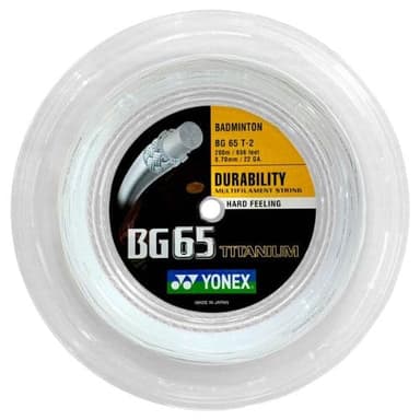 YONEX BG65 Titanium Badminton String Reel for Racquets 200 Meter / 656 Feet (White)