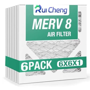 6 Pack Updated 6x6x1Air Filter, pertain Merv 8 HVAC Pleated A/C Furnace Filters (Actual Size: 5.75.5x5.75.5x0.75)