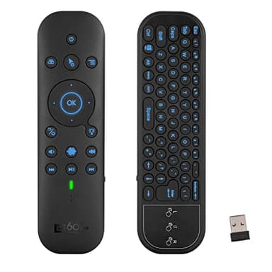 Bluetooth Voice Remote with Keyboard, Air Mouse, Backlit, Rechargeable, 2.4G WiFi/BT5.0 Dual Mode, IR Learning - Compatible with Nvidia Shield, PC, Projector, Android TV Box, HTPC(G60S Pro)