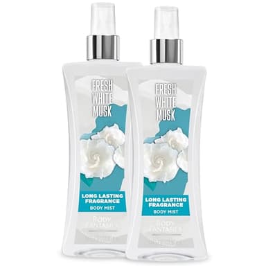 Body Fantasies Signature Fragrance Body Spray, Fresh White Musk, 8 fl oz (Pack of 2)