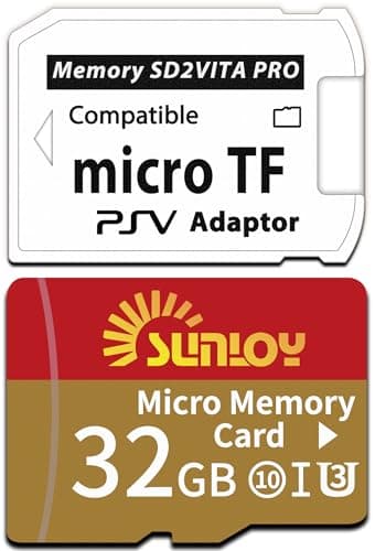 SD2Vita 6.0 PS Vita Memory Card Adapter with 32GB Micro SD Card, High Speed microSDHC UHS-I Flash Memory Card with PSV Micro SD Card Adapter for PSV 1000/2000 PSTV FW 3.60 HENkaku Enso System