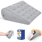 Luxtude Inflatable Wedge Pillow for Sleep Apnea, Travel Wedge Pillow for Back Pain Relief, Knee Leg Elevation Pillow, Inflatable Bed Wedge Pillows for Sleeping, Back Support Pillow for Sitting Up