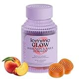 Lemme Glow Collagen Gummies for Thick Hair, Strong Nails & Healthy Skin with Multi-Collagen Peptides, Biotin, Trace Minerals, Zinc, Vitamins A, C & E, Dairy & Gluten Free, Peach Flavor, 60 ct.
