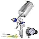 TCP Global Automotive Paint Gun Auto Car HVLP Spray Gun - 1.5mm Fluid Tip Gravity Feed Paint Gun, Sprayer with Cup, Air Regulator for Primer, Topcoat & Touch-Up Painting Pistola para Pintar Carros