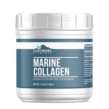 Earthborn Elements Hydrolyzed Marine Collagen Peptides Powder 1.25 lb, Pure & Undiluted, Dietary Supplement