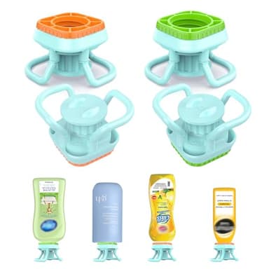 Bottle Emptying Cap Kit, 4 Pack Lotion Bottle Caps to Invert Bottles for Bathroom, Zero Waste Flip Upside Down Bottles Saver to Get The Last Drop of Shampoos Lotions Body Wash 2 Pack-24mm&2 Pack-28mm