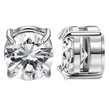 NEWITIN Magnetic Stud Earrings for Men Clip on Earring Stainless Steel Magnet Earring Unisex Non Piercing CZ Hoop Cross Diamond Magnetic Earrings for Men Women