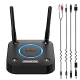 1Mii B06TX Bluetooth 5.2 Transmitter for TV to Wireless Headphone/Speaker, Bluetooth Adapter for TV w/Volume Control, AUX/RCA/Optical/Coaxial Audio Inputs, Plug n Play, aptX Low Latency & HD