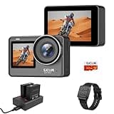 SJCAM SJ11 Action Camera 4K 154°FOV with Active HDR, 98Ft Waterproof Underwater, Stabilization Motorcycle Sport Camera, Remote Control, 5G WiFi, 8X Zoom, Touch Screen, Helmet Accessories Kit Bundle