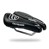 BiSaddle SRT Super Short Noseless Pain-Free Adjustable Bicycle Saddle Black with Titanium Rails Custom Fit Comfort, one Size
