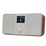SR20 Stereo Internet Radio with WiFi,Smart Radio,Podcast Player, Bluetooth Speaker,Portable FM Radio,Mains and Battery Powered Radio,Color Display,Dual Alarms, Presets,App Control-Walnut