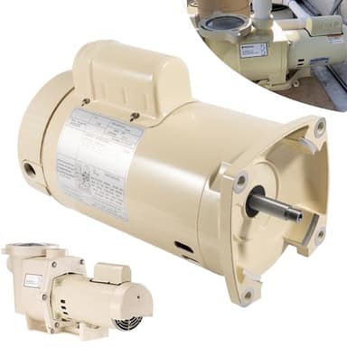 355010S Replacement Motor Energy Efficient Pool Pump Motor for WhisperFlo SuperFlo High Performance Pool Pumps WFE-4 WFE-26, 1 Speed, 1HP, Replace for 071314S 355010S Square Flange Motor