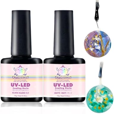 Coating UV Resin Gloss and Matte Top Coat Set with Brush