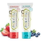 Jack N' Jill Natural Toddler Toothpaste - Fluoride Free Training Toothpaste for Toddlers 1-3, 40% Xylitol, BPA Free - Strawberry & Blueberry, 1.76 oz (Pack of 2)