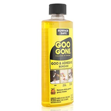 Goo Gone Adhesive Remover - 8 Ounce - Surface Safe Adhesive Remover Safely Removes Stickers Labels Decals Residue Tape Chewing Gum Grease Tar