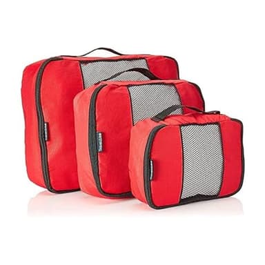 TravelWise Luggage Packing Organization Cubes 3 Pack, Red, Large (TWPC-01)