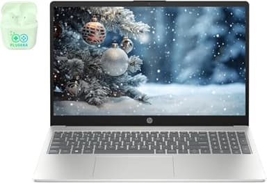 HP 15.6" FHD Business & Student Laptop Computer, 32GB RAM 1TB SSD, 10-Core Intel Core i5, Windows 11, PLUSERA Earphones, Silver