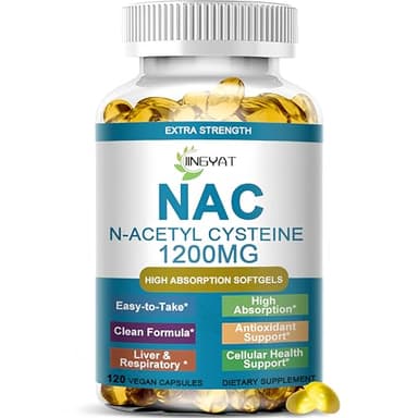 NAC Supplement N-Acetyl Cysteine | High Absorption NAC 1200mg Softgels for Liver & Kidney Detox, Immune Support & Antioxidants | Vegan Capsules | 2 Month Supply | Non-GMO | Gluten Free | 120 Count
