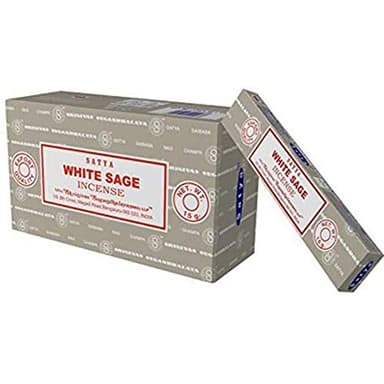 Satya Nag Champa White Sage Incense sticks-12packs x 15grams by Satya (White Sage)