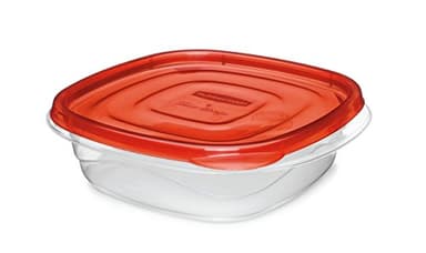 Rubbermaid TakeAlongs Square Food Storage Containers, 2.9 Cup, Tint Chili, 2 Count