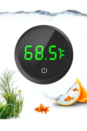 QZQ Fish Tank Thermometer Aquarium Thermometer Wireless Touch Stick Digital Aquarium Thermometer LED Display ±1°F for Monitoring The Fish Tank Aquarium Temperature Accessories (Black)