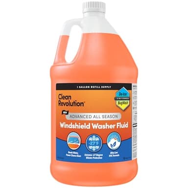 Clean Revolution Advanced All Season Windshield Washer Fluid Ultra Low VOC Formula - Extreme -27°F Winter Protection - Made in USA