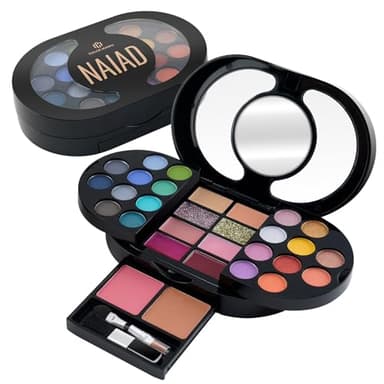 Color Nymph Travel Makeup Palette with Mulit-Colors Eyeshadows,Concealer, Body Glitter,Lip Glosses,Blush,Highlighter,Makeup Applicators And Mirror