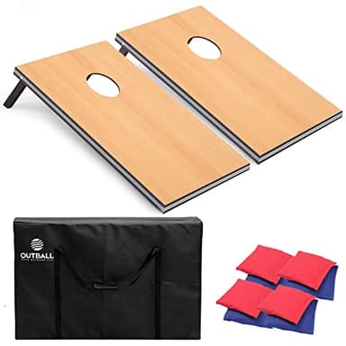 Outball Cornhole Set Corn Holes Outdoor Game Cornhole Boards Regulation Size Bean Bag Toss Game Outdoor for Adults Family Lawn Beach Outside Activities,Include Carrying Bag