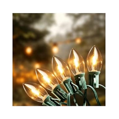 Formosa 26FT Upgraded C9 Clear LED Christmas String Lights, Cool‑to‑Touch Not Hot Commercial Grade UL Listed Indoor Outdoor String Lights for Xmas Tree, Patio, Holiday Party Decorations