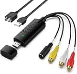 Capture Card, USB Video Capture Card Device, Audio Video Converter Grabber for RCA to USB-Convert VHS Mini DV VCR Hi8 DVD to Digital, for PC TV Tape Player Camcorder, MAC Windows Vista Compatible